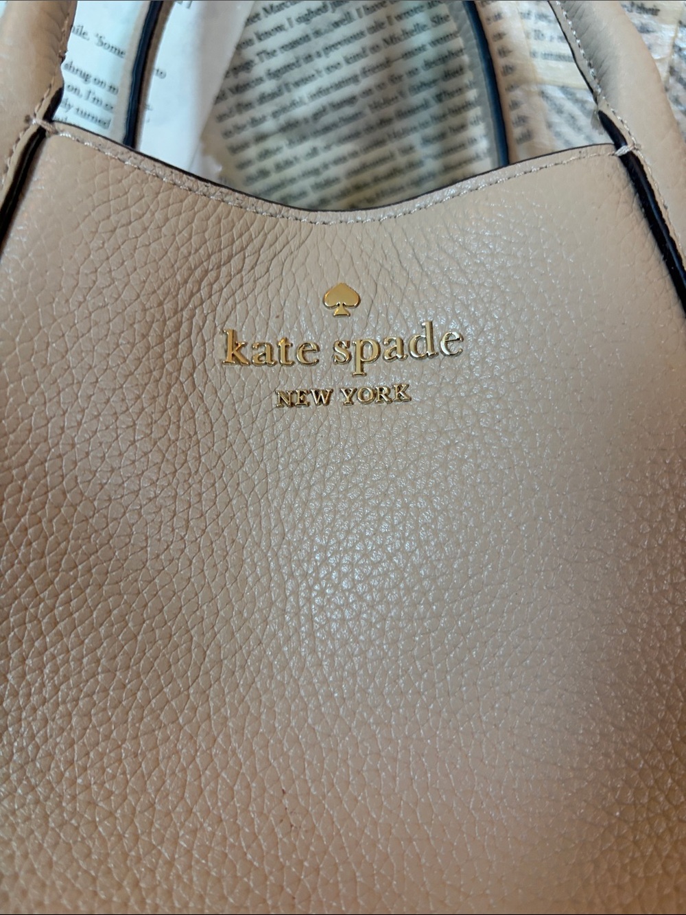 Kate Spade Dumpling Small Satchel Pebbled Leather Crossbody Cream/Taupe - Picture 11 of 14